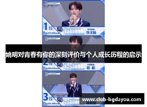 姚明对青春有你的深刻评价与个人成长历程的启示